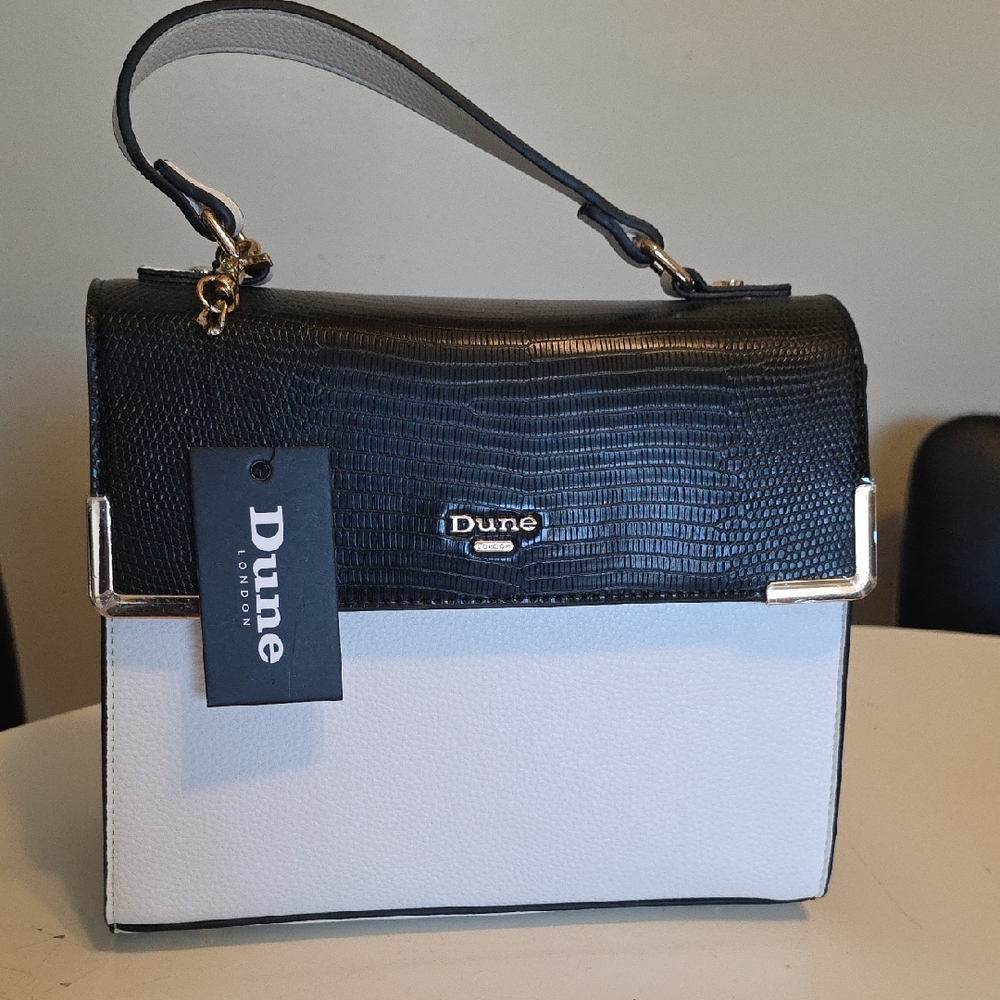 Dune London Black and White Satchel